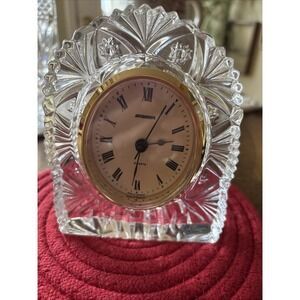Vintage Staiger Quartz Lead Crystal Clock W.Germany France/IG DURAND FRANCE